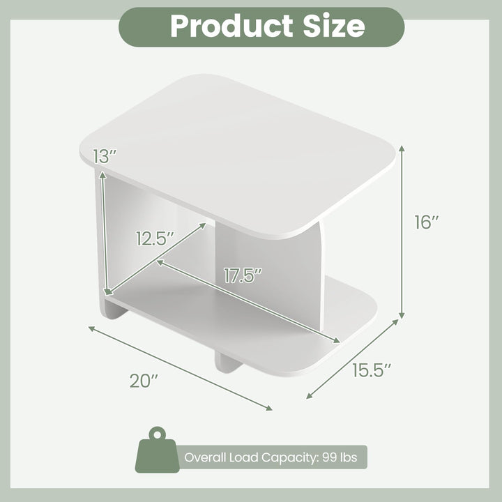 Giantex 2-Tier End Table with Open Storage Shelf