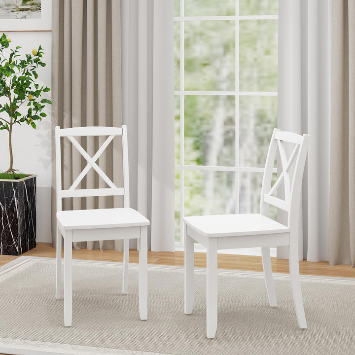 Giantex Wood Dining Chairs, Armless Kitchen Chairs w/Rubber Wood Legs & Curved Backrest