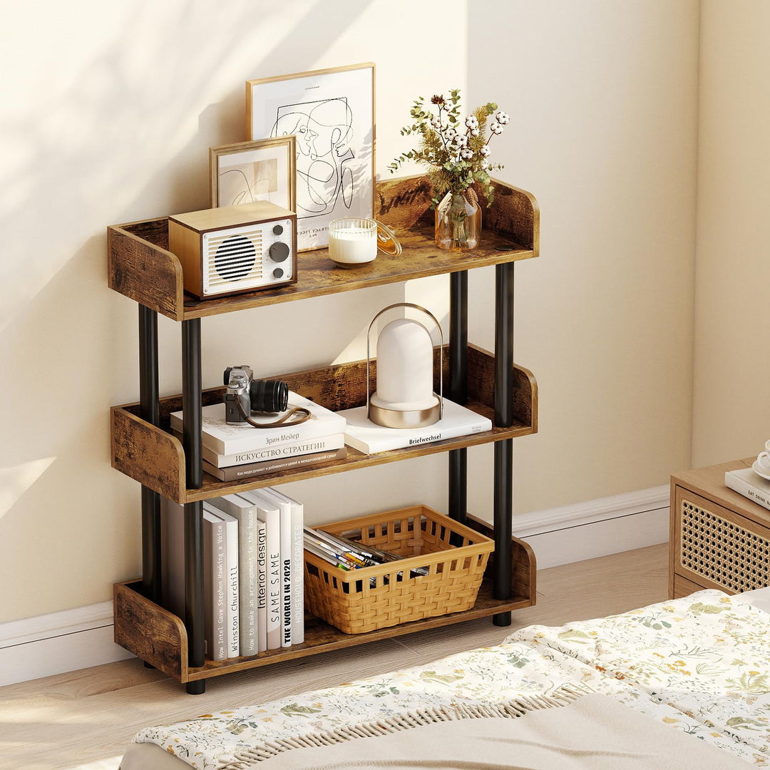 Giantex 3-Tier Bookshelf | 3 Shelf Bookcase for Living Room Bedroom Study