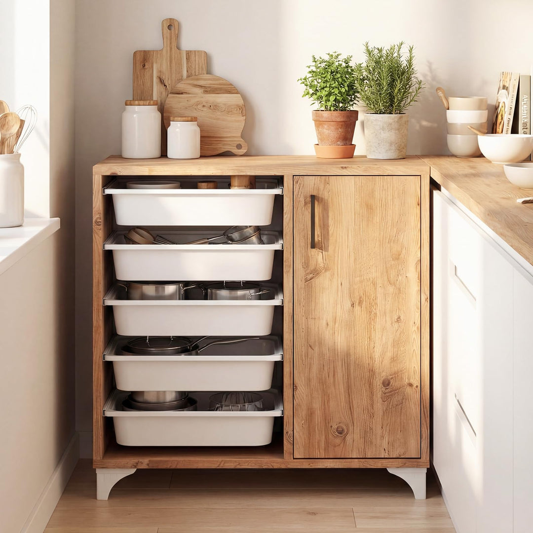 Giantex Buffet Cabinet Sideboard with Plastic Storage Drawer