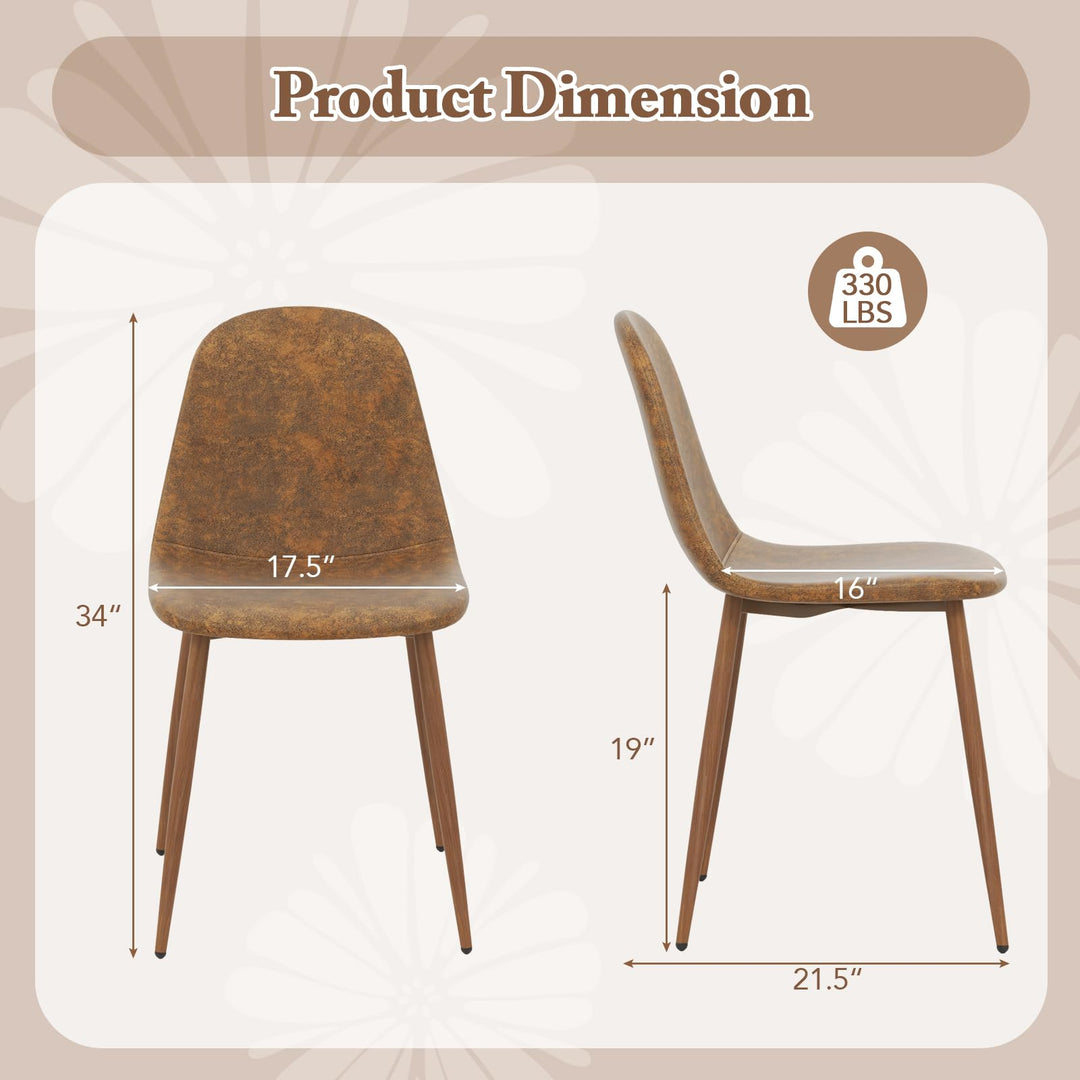 Giantex Upholstered Dining Chairs Set of 4 PU Leather Kitchen Side Chairs w/Padded Seats