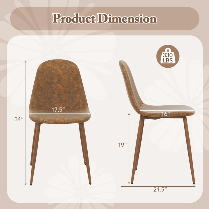 Giantex Upholstered Dining Chairs Set of 4 PU Leather Kitchen Side Chairs w/Padded Seats