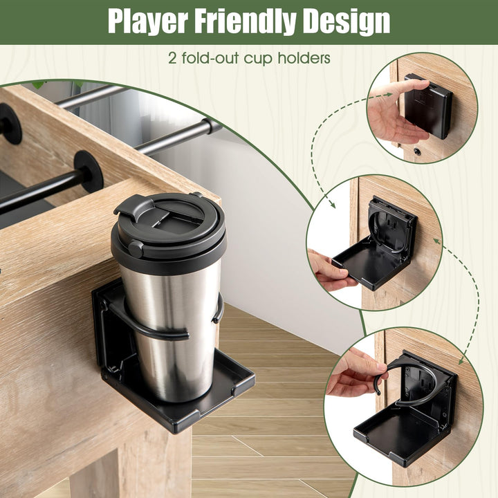 Giantex 54" Foosball Table Adult Size, Full Size Arcade Soccer Table Game w/2 Balls & 2 Cup Holders