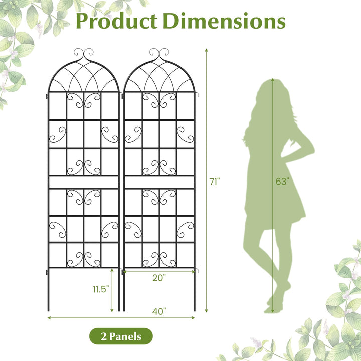 Giantex 2/4 Packs 71"x20"/86"x20" Metal Garden Trellis for Outdoor Climbing Plants