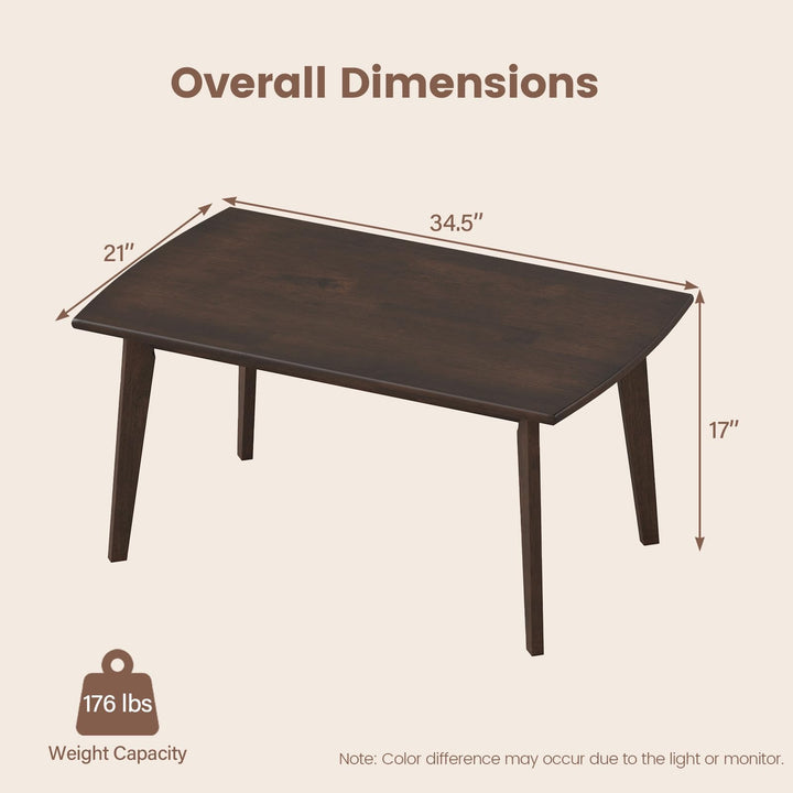 Giantex 34.5" Solid Wood Coffee Table with Tapered Legs