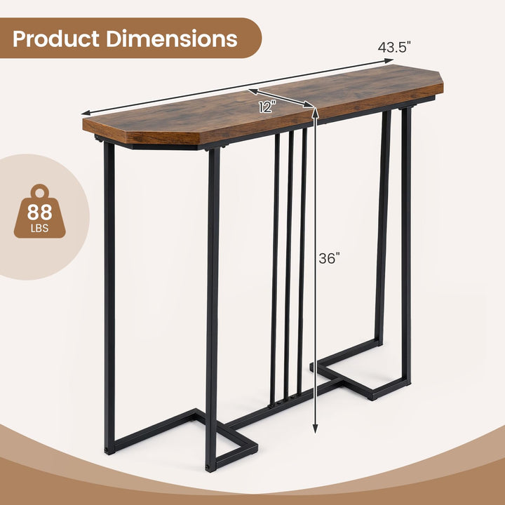 GIANTEX 44" Vintage Black Console Table for Living Room &amp; Hallway