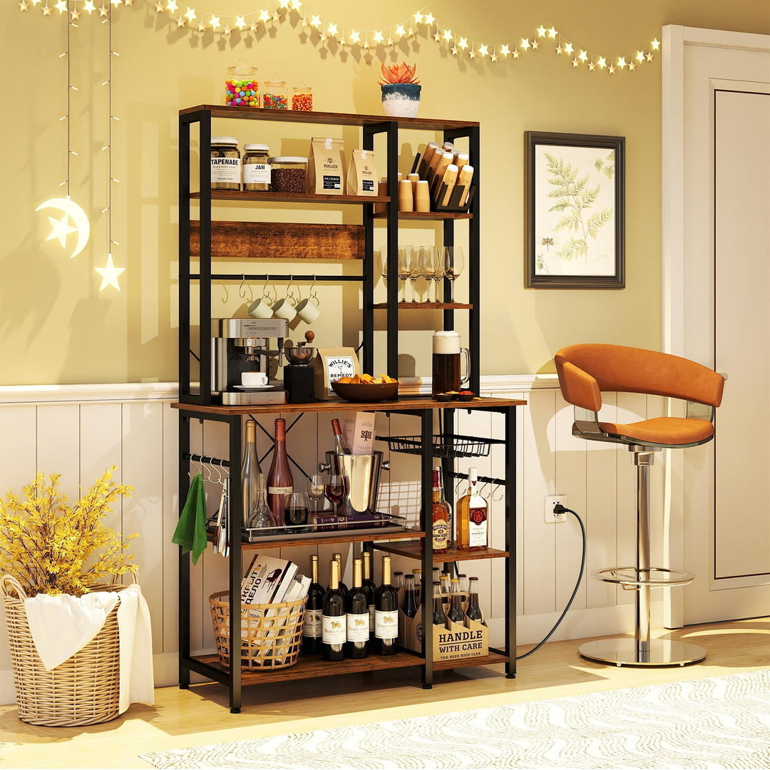 Giantex  6-Tier Large Bakers Rack with Power Outlet