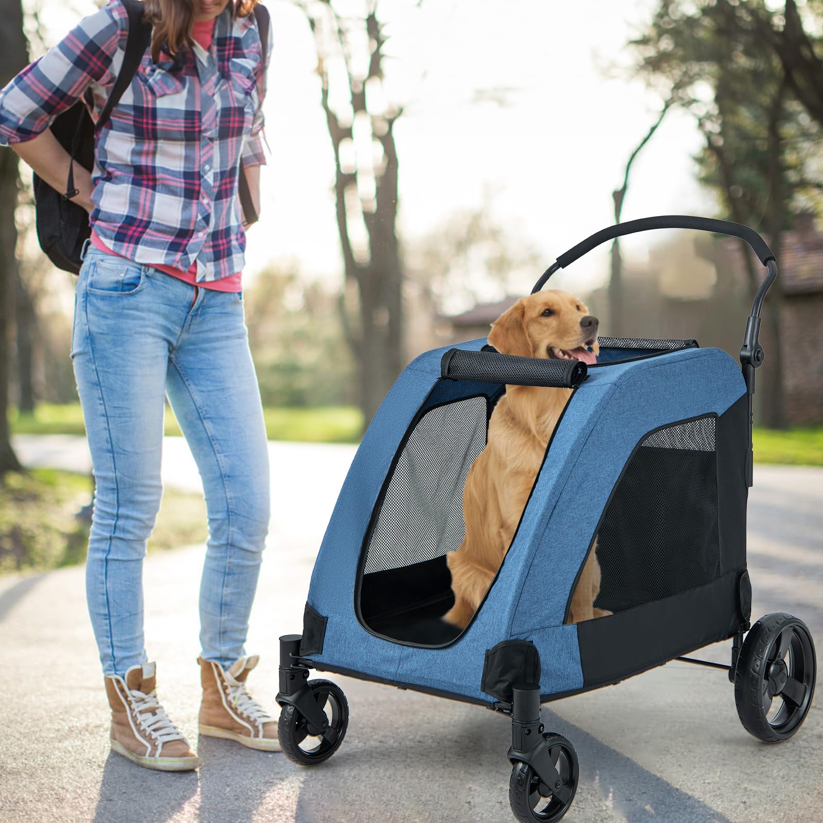 Giantex Dog Stroller for Large Dogs - Extra Large Pet Stroller for Senior Dogs