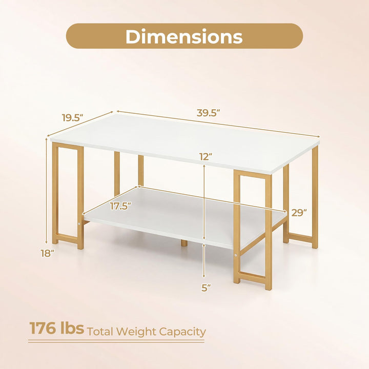 Giantex 2-Tier 39.5" Coffee Table with Storage