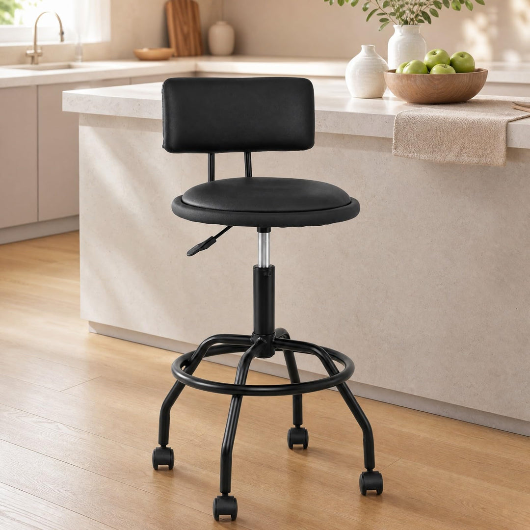 GIANTEX Swivel Height Adjustable Bar Stools with Wheels