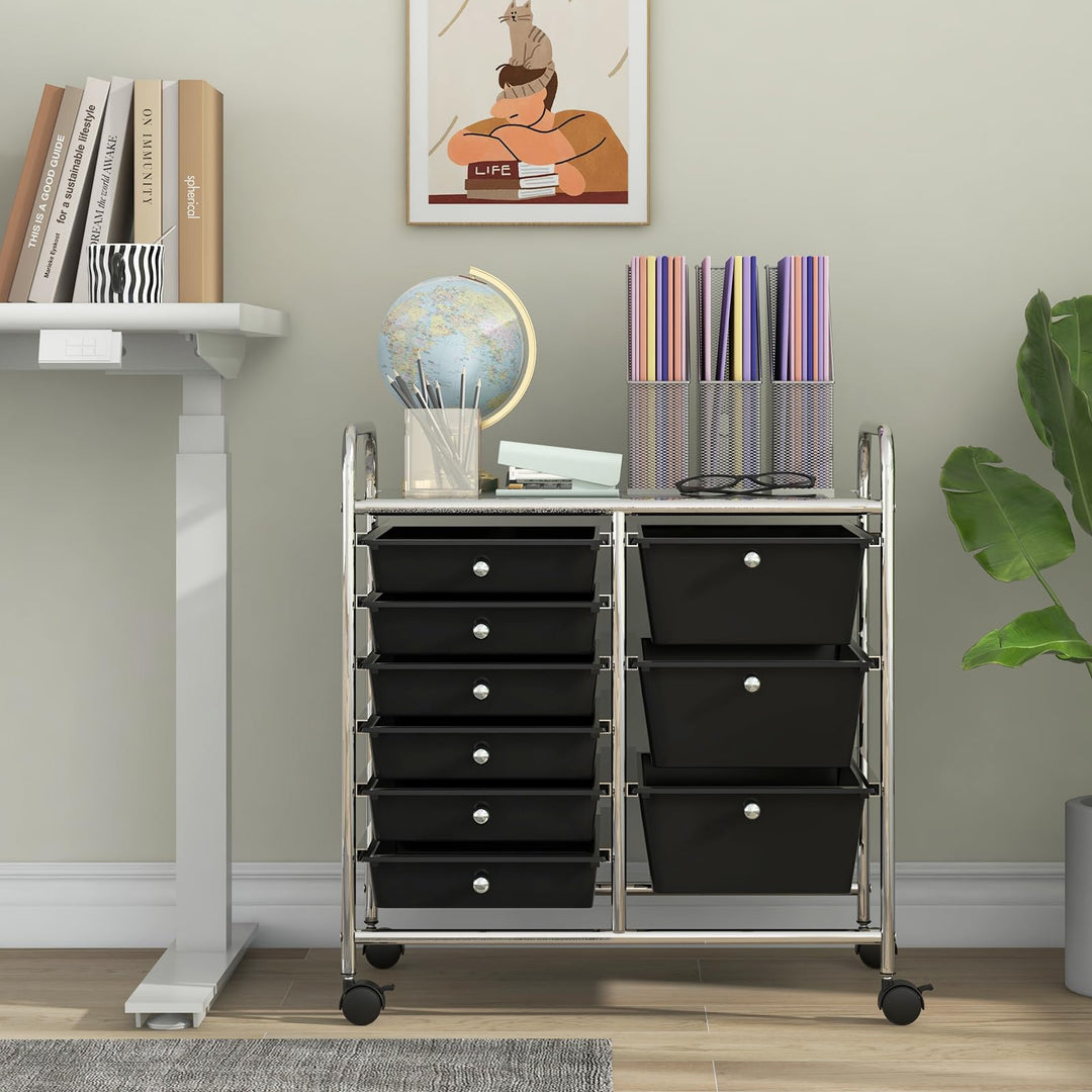 Giantex 9 Drawers Rolling Cart, Classroom Organizers, Storage Cart with Wheels