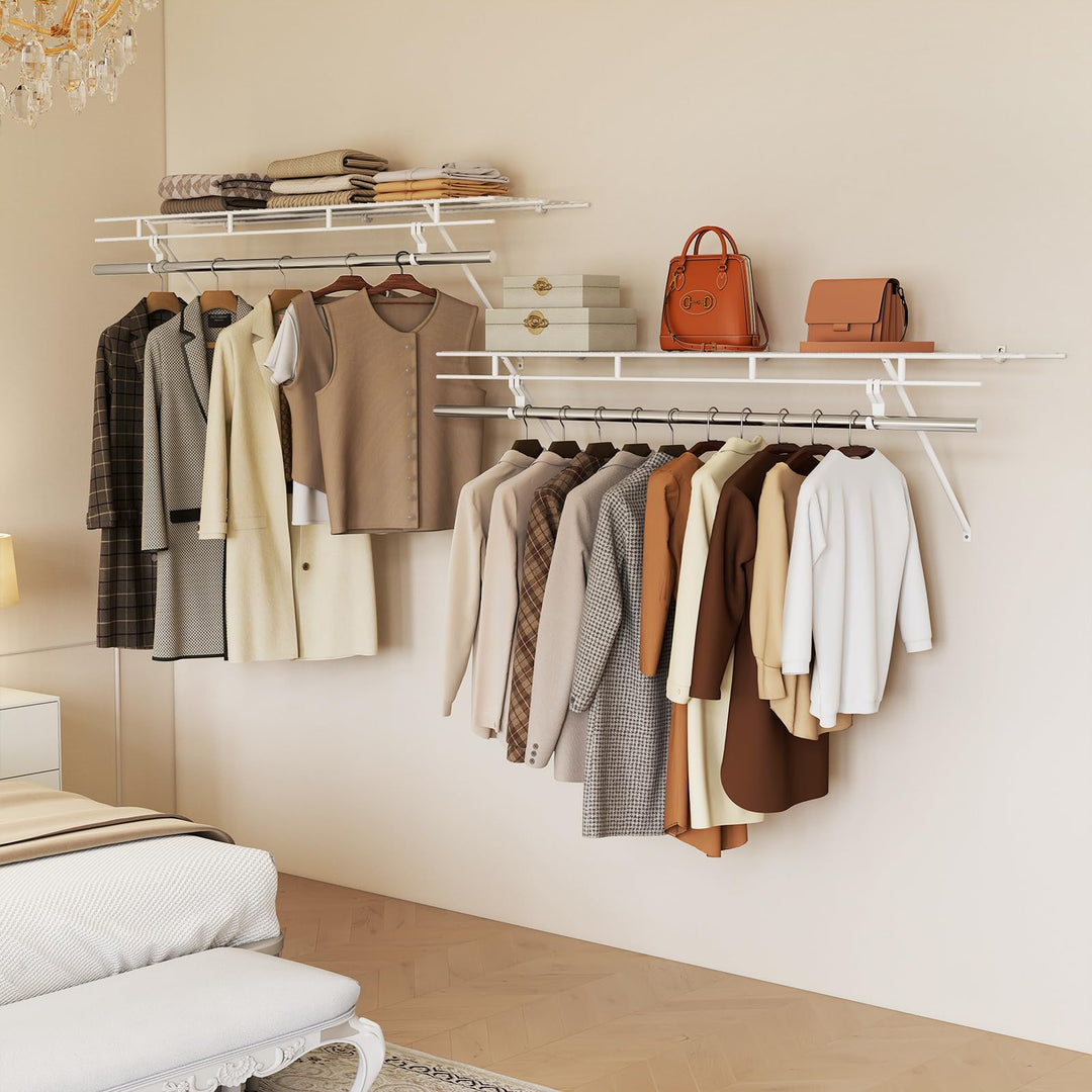 Giantex 4 ft x 12” Metal Wire Storage Shelf & Clothes Rod Organizer