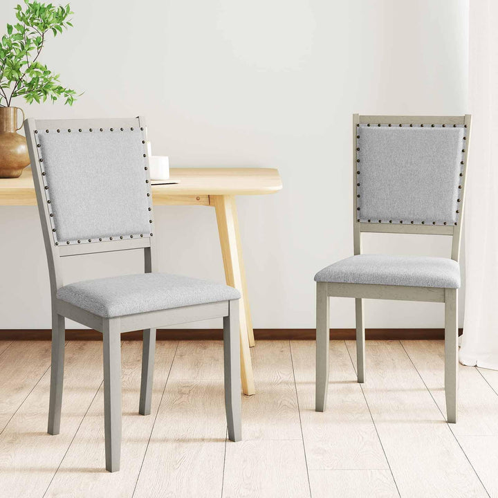Giantex Dining Chairs Set of 2/4 Fabric Upholstered Kitchen Chairs w/Padded Seat & Back Cushions