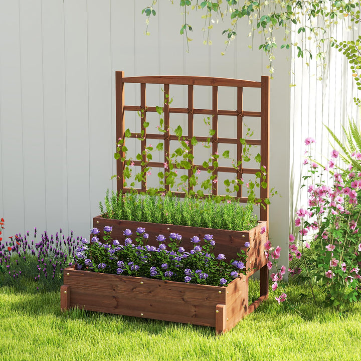 Giantex Raised Garden Bed with Legs and Trellis