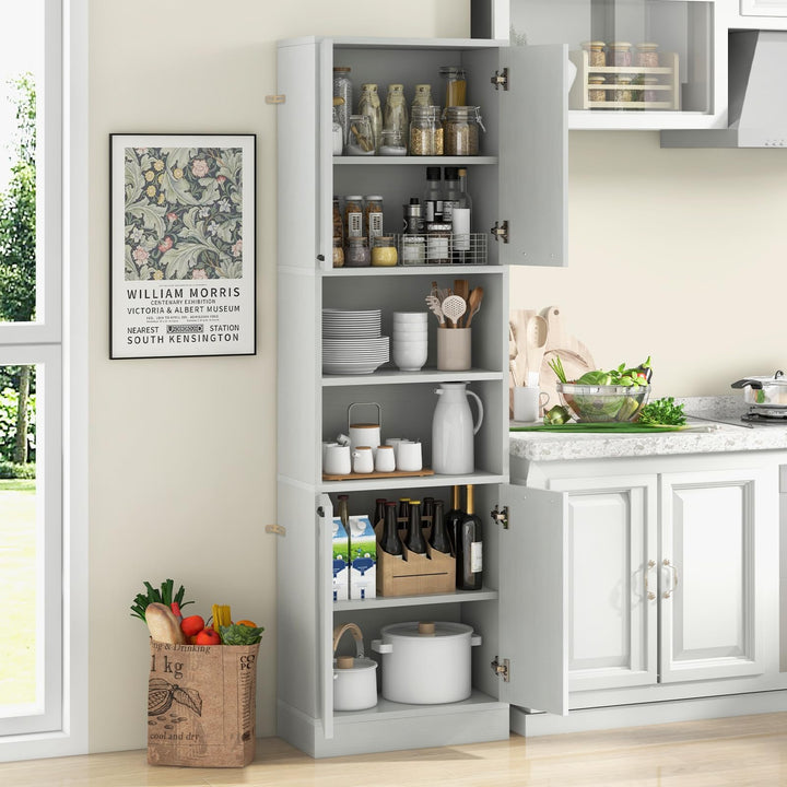 Giantex Kitchen Pantry Cabinet, 75” Tall Freestanding Cupboard with Doors & Shelves
