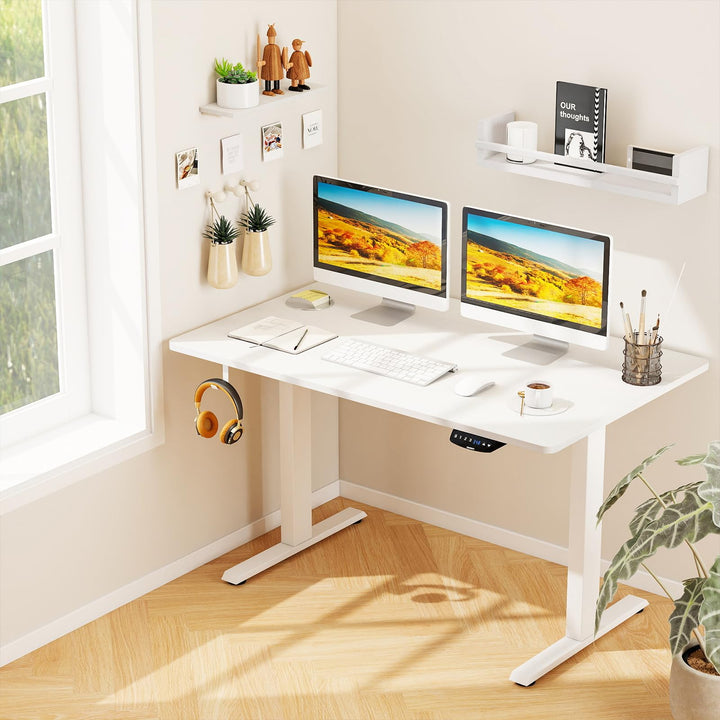 Giantex Electric Dual Motor Standing Desk | 48" x 30" Height Adjustable Sit Stand Computer Workstation w/3 Memory Height