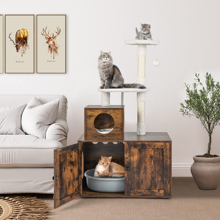Giantex Cat Tree with Litter Box Enclosure