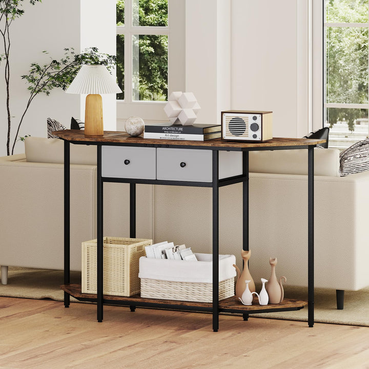 Giantex 51" Console Table with 2 Drawers Freestanding Sofa Tables Behind Couch