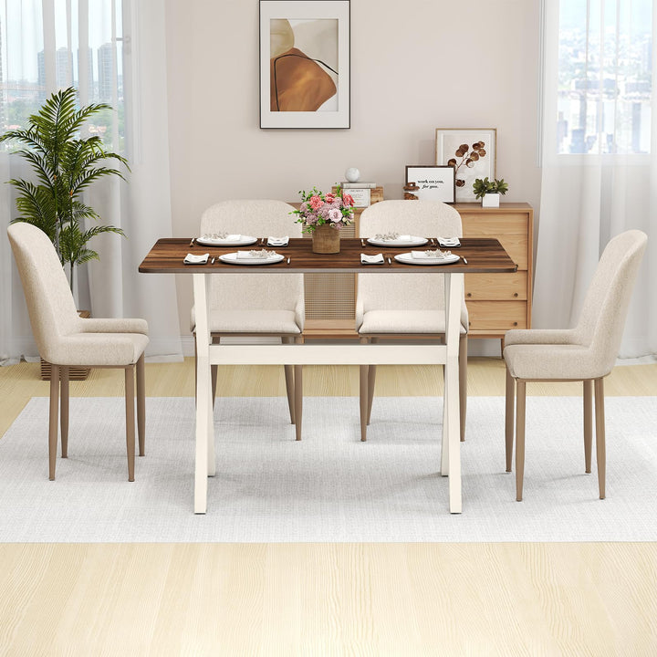 Giantex 43" x 28" Wooden Dining Table with X-Shaped Frame Reinforced Crossbar