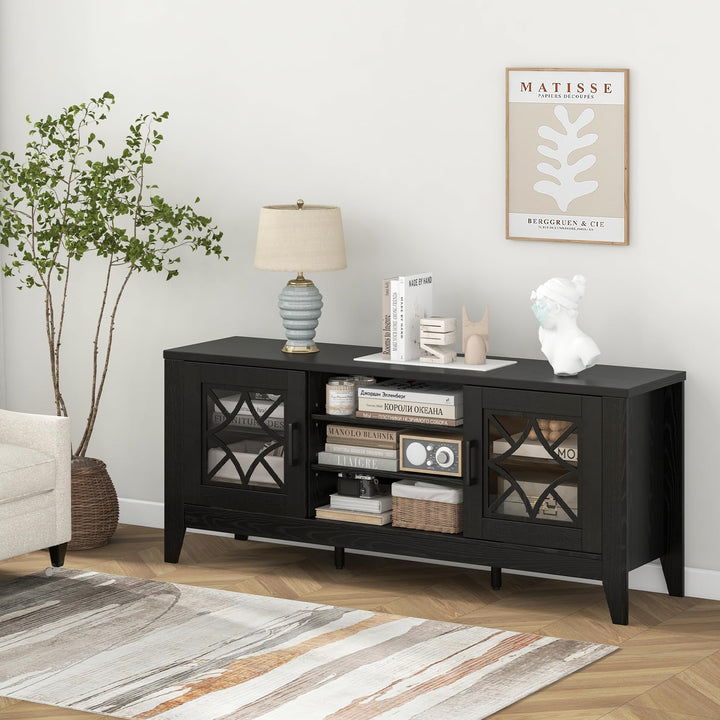 Giantex TV Stand for TVs up to 65”, Entertainment Center with 3-Position Adjustable Shelves
