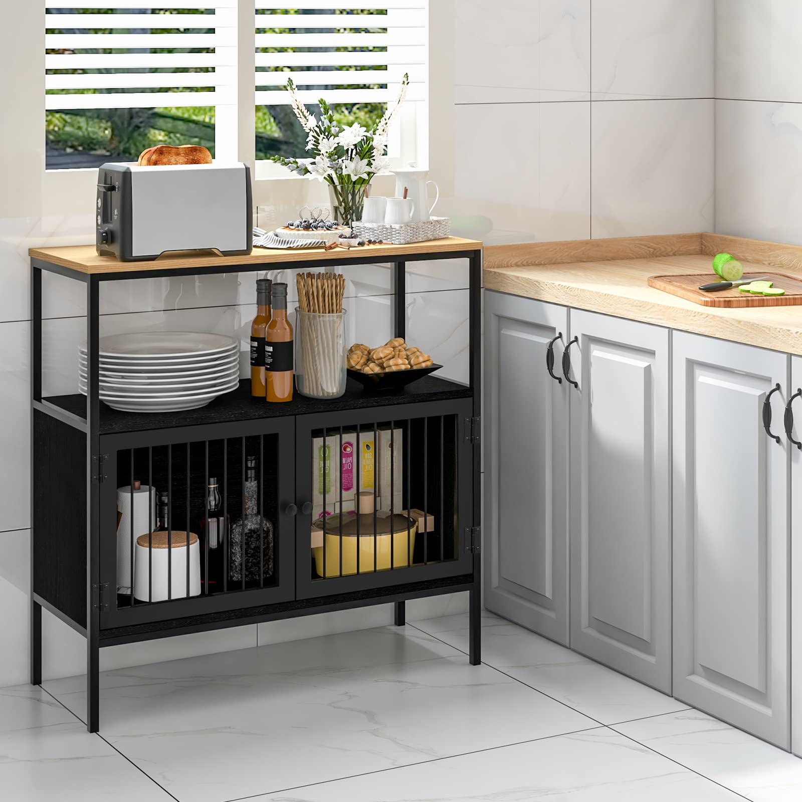 Giantex Buffet Cabinet, Sideboard with Storage - Kitchen Cupboard