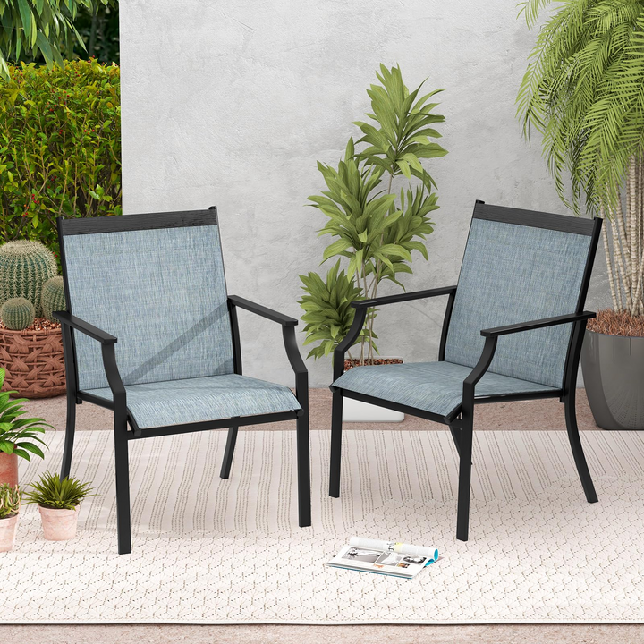 Giantex Patio Chairs Set of 2, All Weather Resistant Outdoor Chairs for Front Porch Lawn Garden Yard