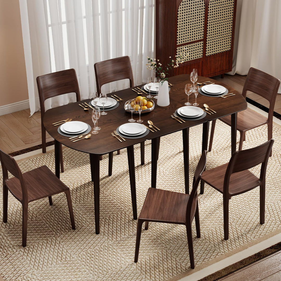 Giantex Extendable Dining Table for 6-8 People 68" Farmhouse Kitchen Table