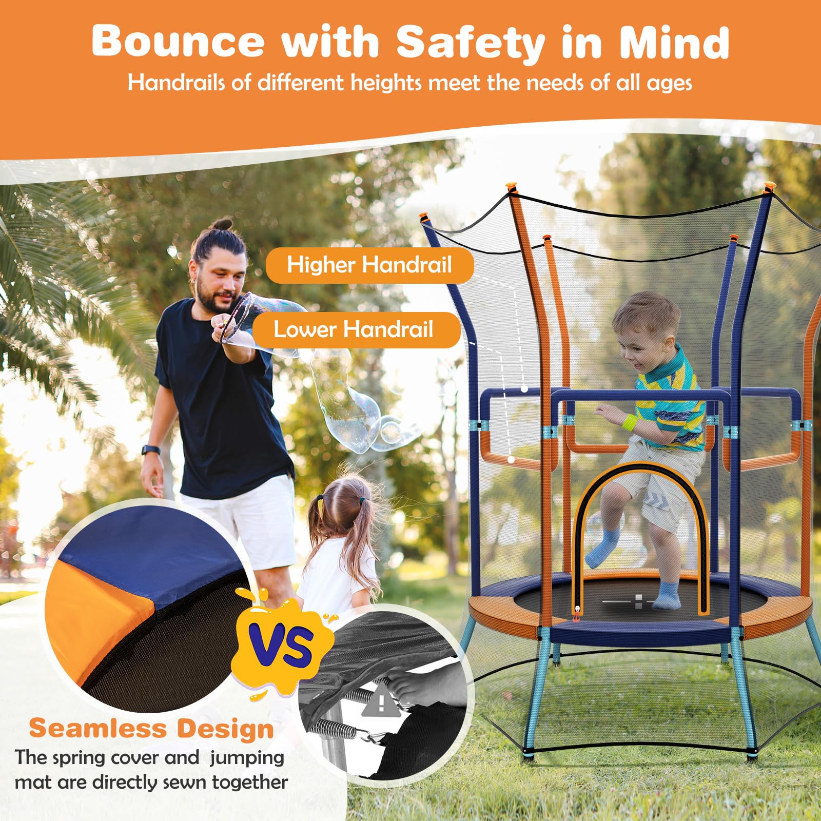 Giantex 48" Toddler Trampoline with Safety Enclosure Net