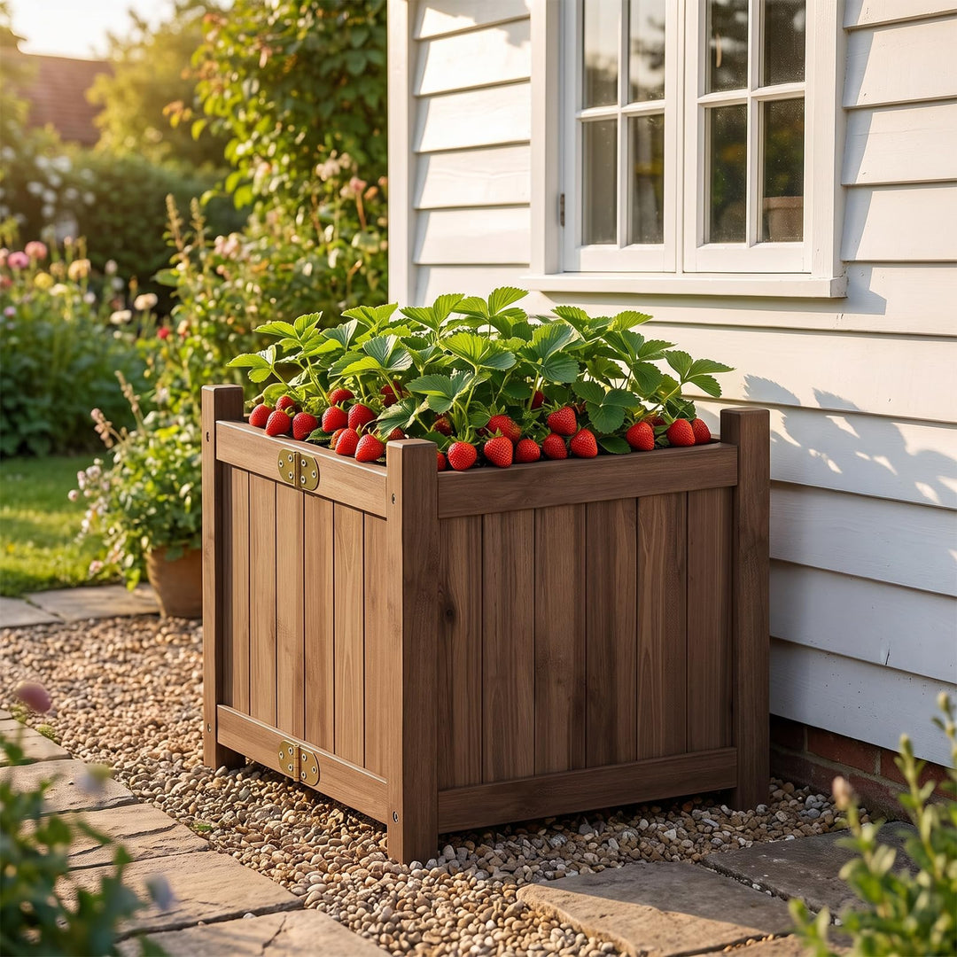 GIANTEX 15" Folding Wooden Planter Box with Removable Bottom (1/2)