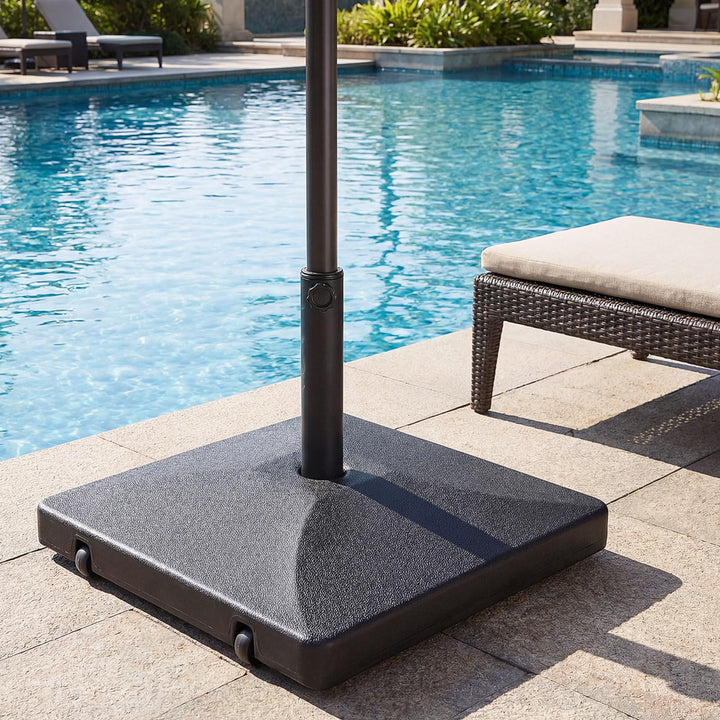 Giantex Rolling Fillable Patio Umbrella Base | 90 lbs Heavy Duty Umbrella Stand with 2 Wheels