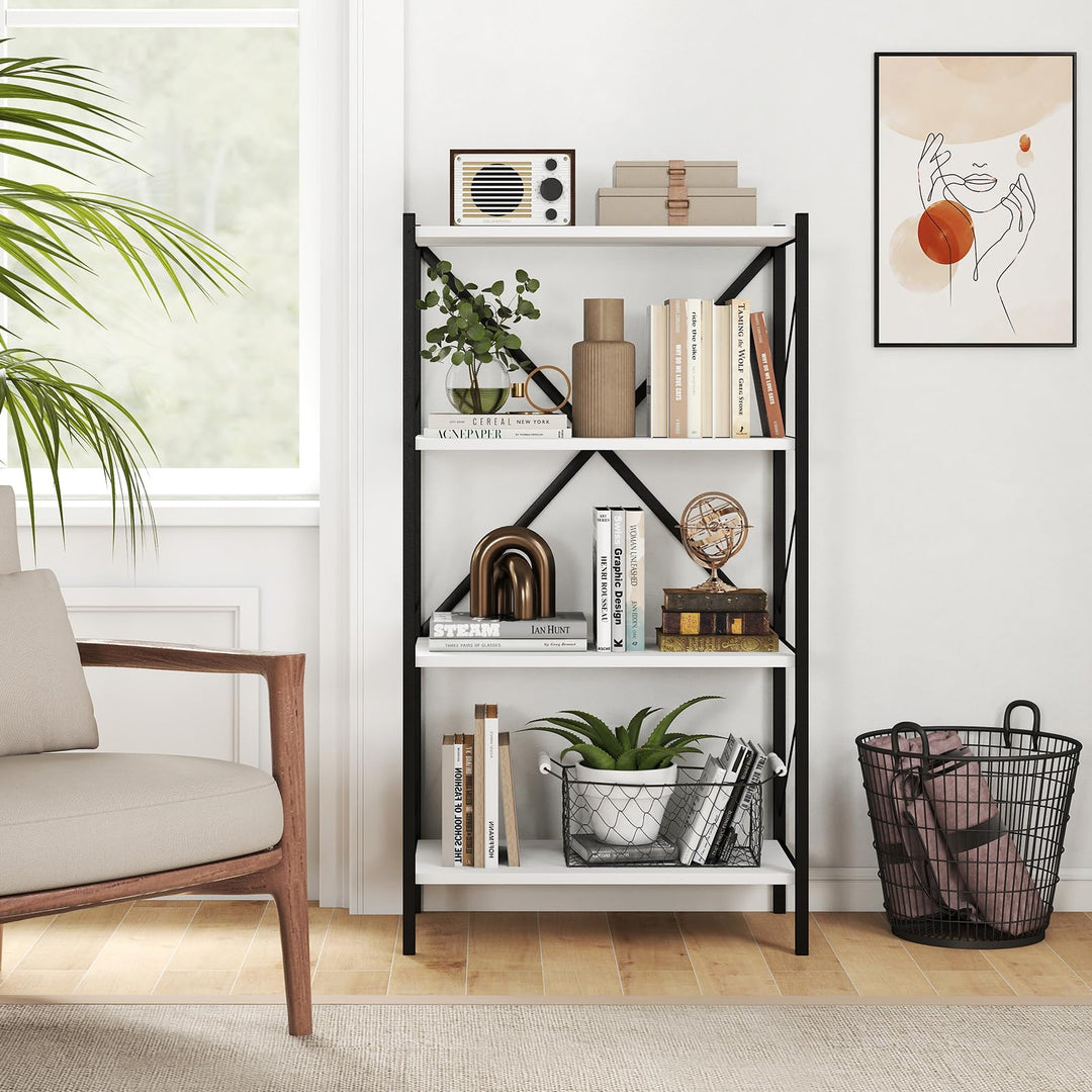 Giantex Modern Bookcase with Heavy-Duty Metal Frame