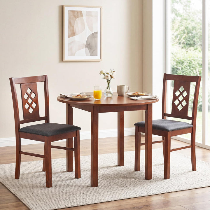 Giantex Wooden Upholstered Kitchen Chair with Elegant Diamond Back (2/4)