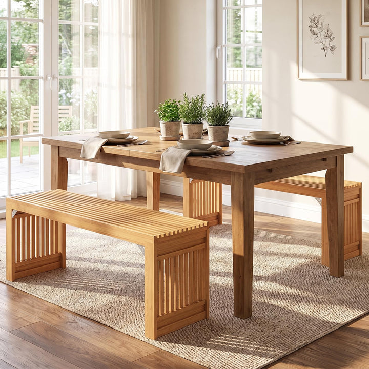 GIANTEX 35.5" Bamboo Dining Bench with Solid Widened Legs (1/2)