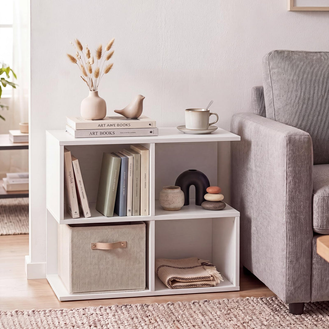 Giantex 17" Modern S-Shaped 4-Cube Couch End Sofa Side Table with Storage (1/2)