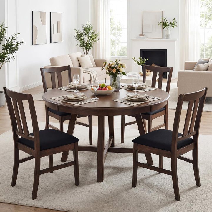 Giantex Fabric Upholstered Kitchen Chair w/Padded Seat for Home Restaurant