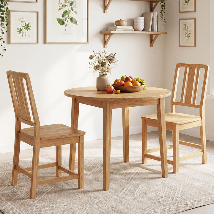Giantex Rubber Wood Kitchen Chairs with Hollowed Backrest