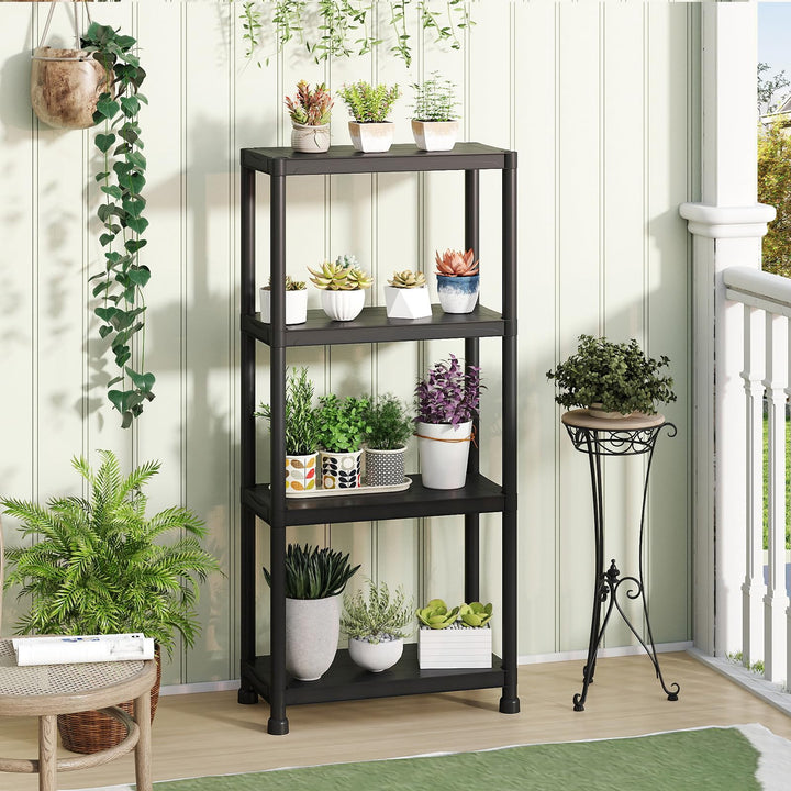 Giantex 4-Tier Heavy-Duty Plastic Storage Shelves (24" x 12.5" x 53")