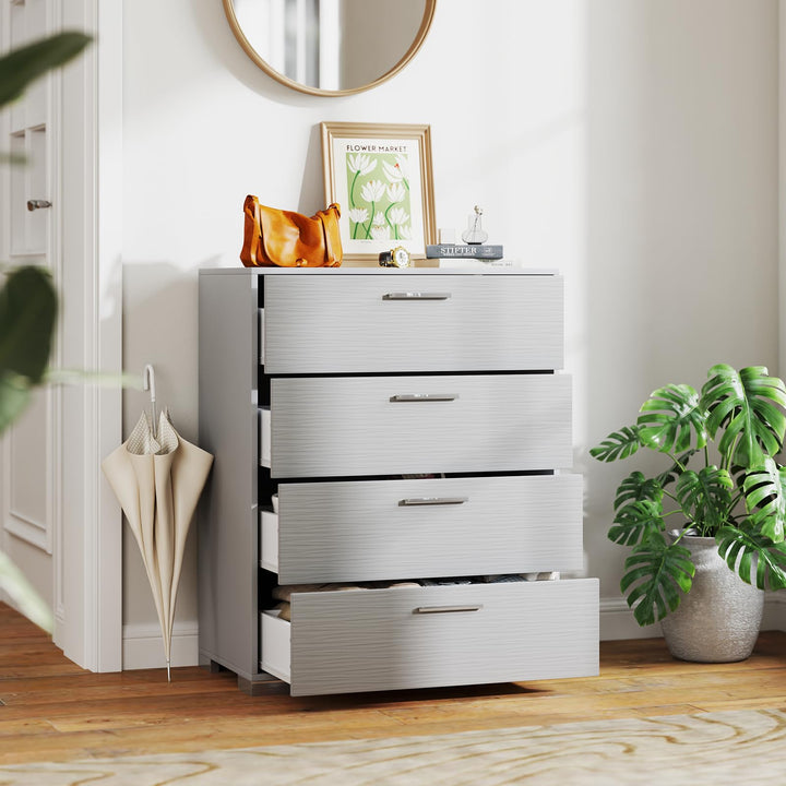 Giantex Storage Cabinet with 4 Drawers, Metal Legs & Handles, Anti-Toppling Devices, Tall Cabinet