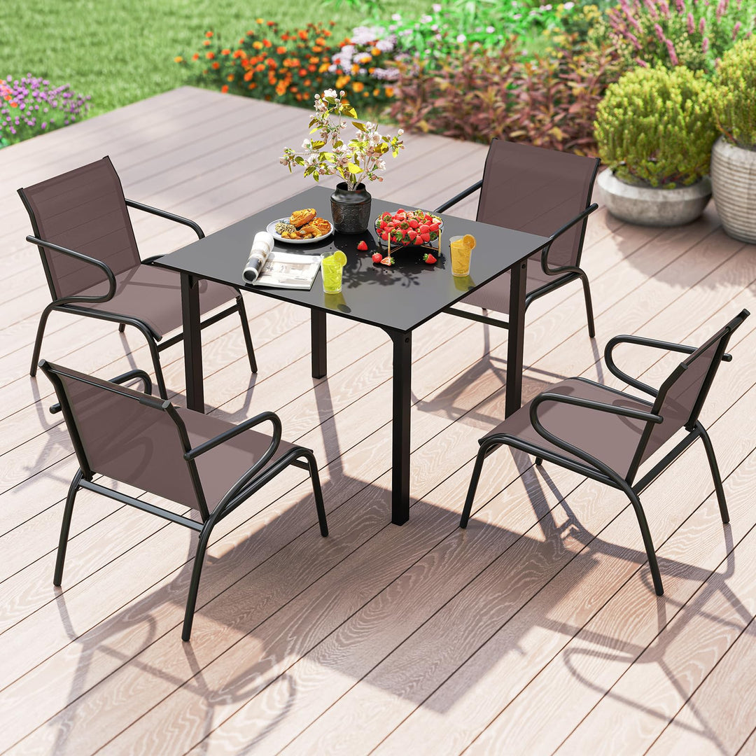 Giantex Outdoor Chairs Set of 2/4/6 All Weather Patio Chairs