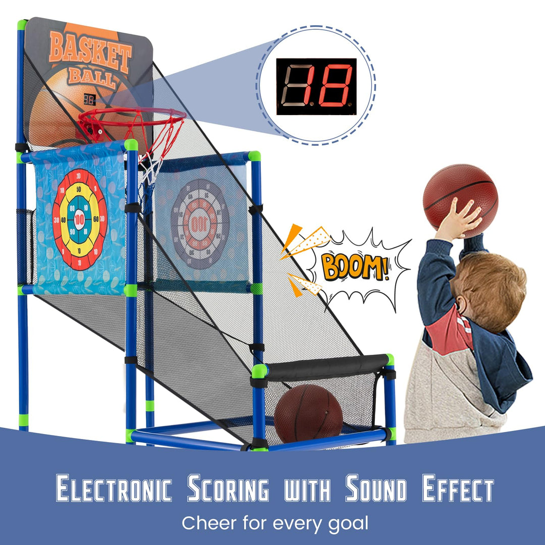 Giantex Kids Basketball Hoop Arcade Game, 2 in 1 Indoor Outdoor Arcade Basketball Game
