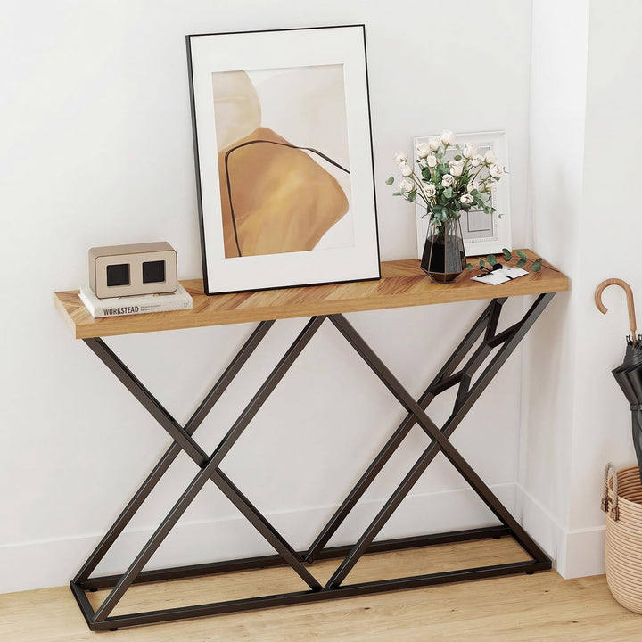 Giantex 55" Industrial Console Table for Living Room