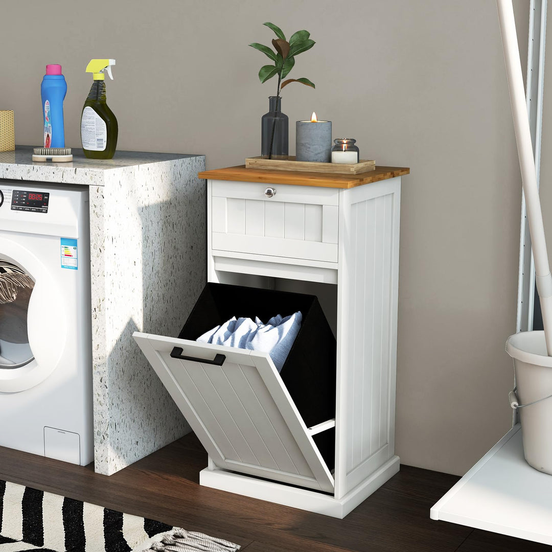 Giantex Tilt Out Laundry Hamper Cabinet