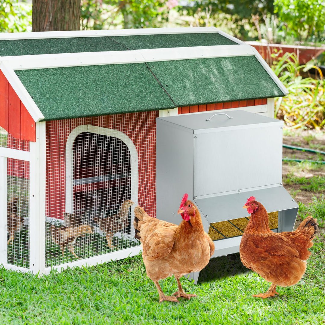 Giantex 50 lbs Galvanized Chicken Feeder