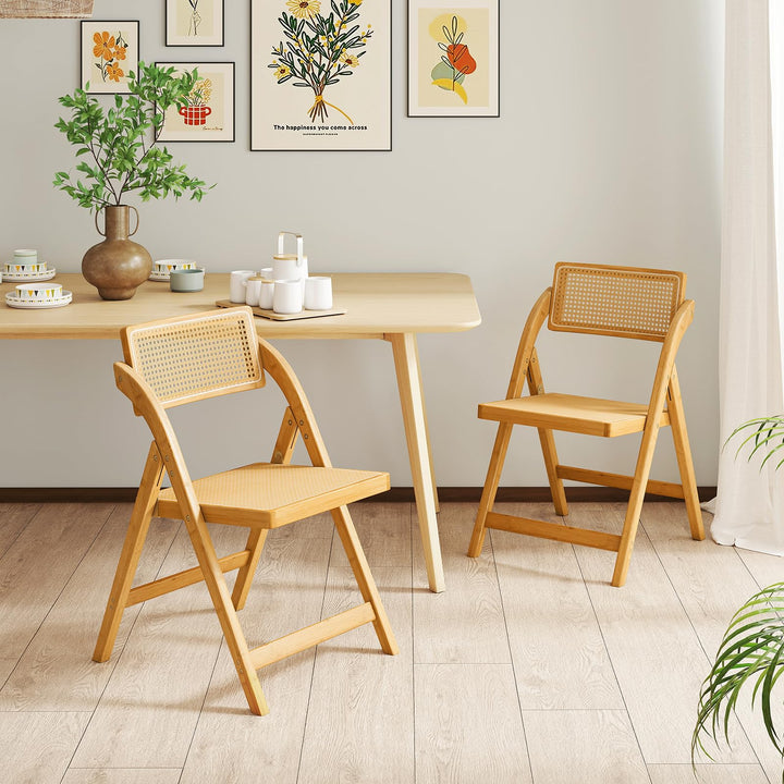 Giantex Rattan Folding Chairs Set for Living Room