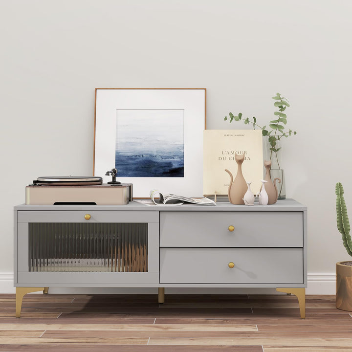 Giantex TV Stand for TVs up to 55”, Entertainment Center with Storage Drawers
