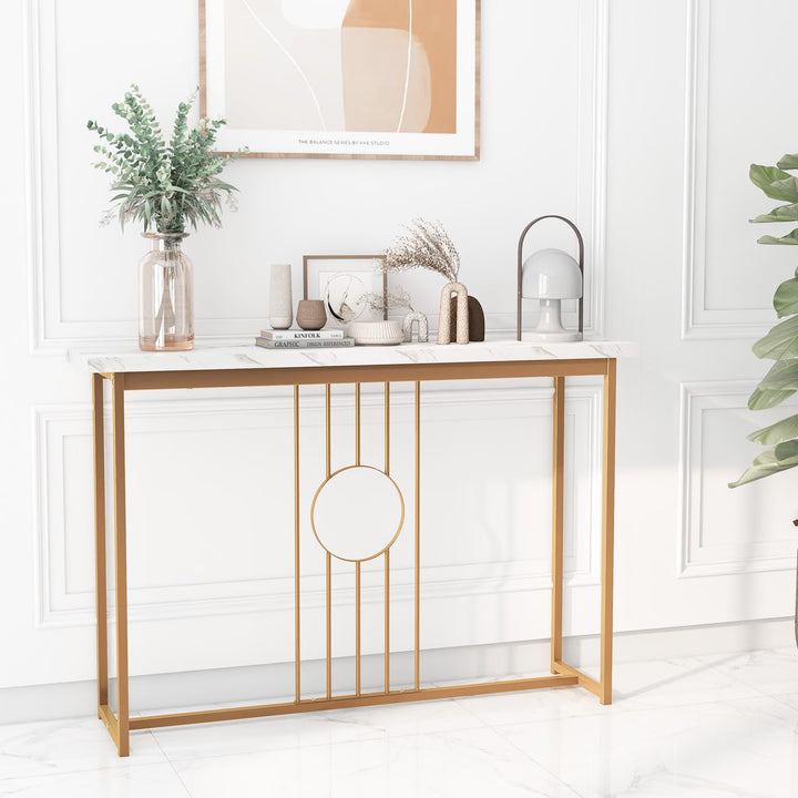 Giantex 47" Entryway Console Table - Faux Marble Console Table