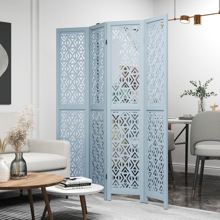Giantex Room Divider 4/6 Panels - Boho Room Dividers with Carved Cutout Pattern & Solid Wood Frame, Fully Assembled