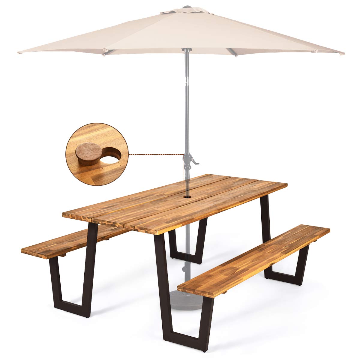 Giantex Picnic Table Bench Set for 6 or 8
