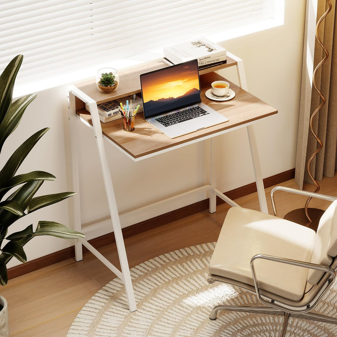 Giantex 2 Tier Computer Desk PC Laptop Table Study Writing Home Office Workstation