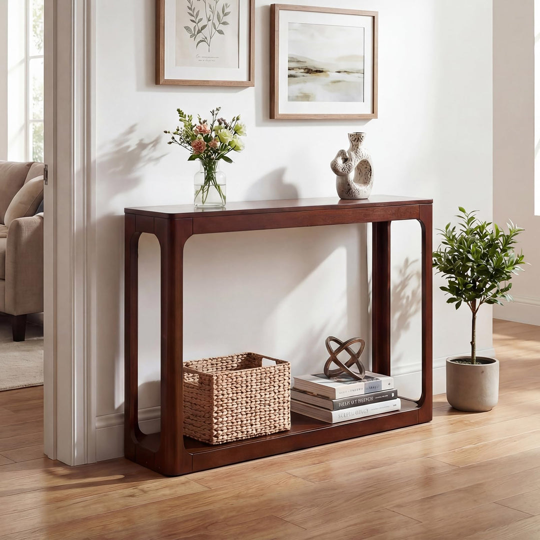 Giantex 47" Wood Console Table 2-Tier Mid Century Modern Entryway Table